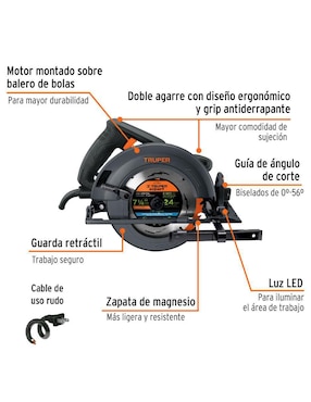 Sierra circular Truper 1800 W