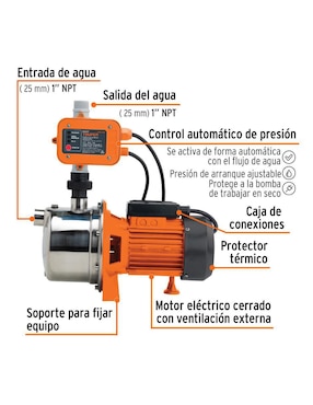Bomba de agua doméstica Truper 1 HP