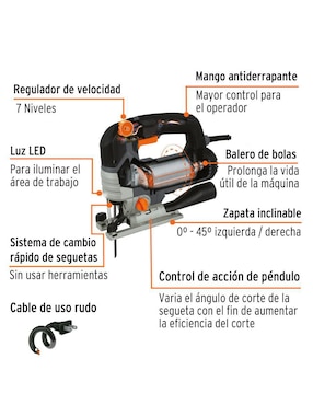 Sierra caladora Truper industrial 750 W