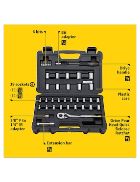 Juego de dados Stanley STMT71648 40 piezas