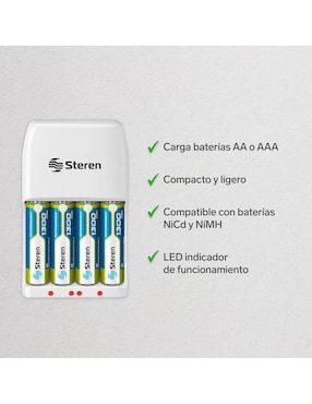 Cargador de pilas Steren CRG-100