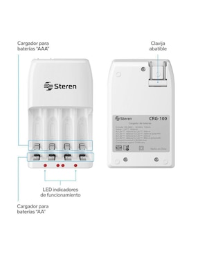Cargador de pilas Steren CRG-100