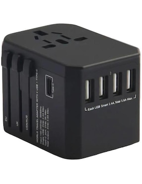 Multicontacto Ventdepot Travelxpertblack de 4 contactos