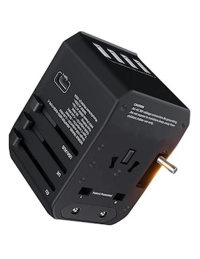 Multicontacto Ventdepot Travelxpertblack de 4 contactos