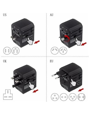 Multicontacto Ventdepot Travelxpertblack de 4 contactos