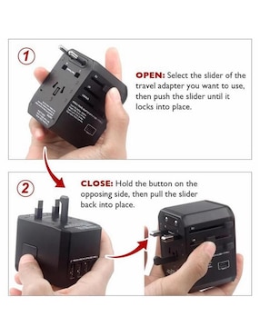 Multicontacto Ventdepot Travelxpertblack de 4 contactos
