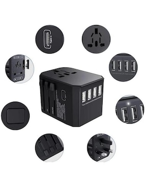 Multicontacto Ventdepot Travelxpertblack de 4 contactos