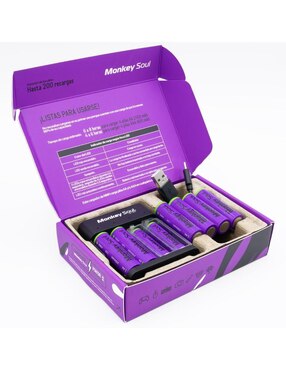 Cargador de pilas monkey soul de 5 w usb tipo c