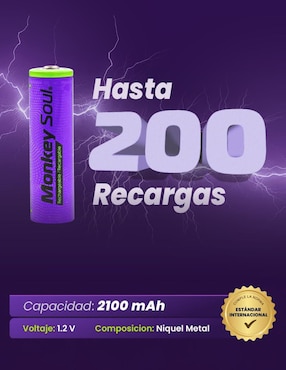 Paquete de pilas AA níquel-metal hidruro (nimh) monkey soul 1.2 v