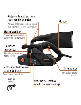Lijadora banda Truper 1200 w