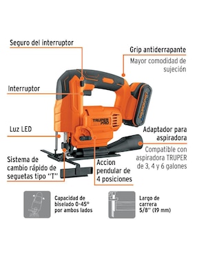 Sierra caladora Truper inalambrica 220 W