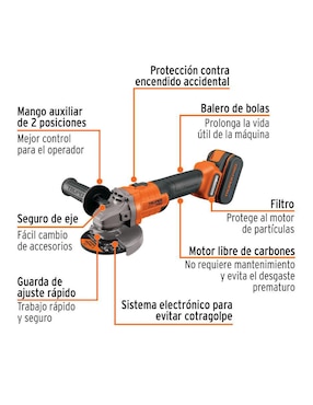 Pulidora angular Truper inalambrica 430 w