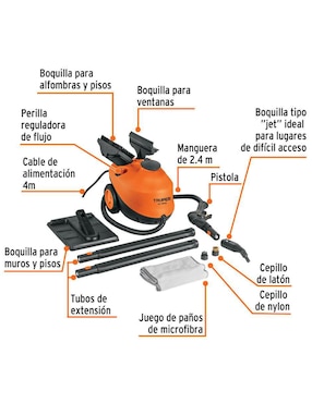 Limpiador de vapor Truper 1800 W