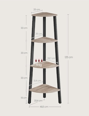 Estante de madera con metal Songmics Home Barnet MLLS034M01