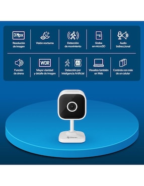 Cámara individual de seguridad Steren alámbrica Full HD 47° a 100° con capacidad para grabar visión nocturna para interior