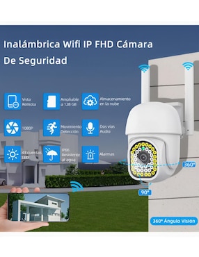 Cámara individual de seguridad Xtellar inalámbrica Full HD 360° con capacidad para grabar visión nocturna para interior y exterior