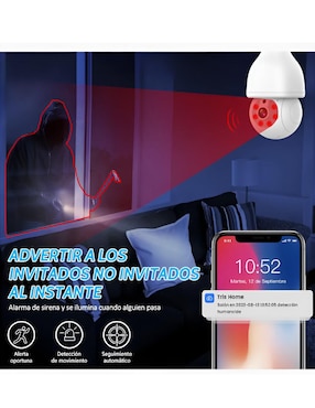 Cámara individual de seguridad Xtellar inalámbrica Full HD 360° con capacidad para grabar visión nocturna para interior