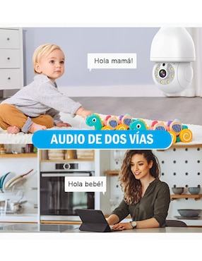 Cámara individual de seguridad Xtellar inalámbrica Full HD 360° con capacidad para grabar visión nocturna para interior