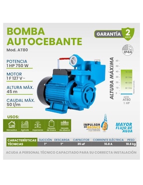 Bomba de agua Autocebante Igoto 1 hp
