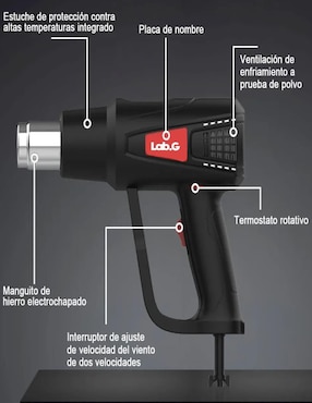 Pistola de calor Lab.G de 2000 W