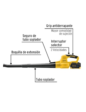 Sopladora eléctrica Pretul Inalambrica 90 MPH 105 CFM