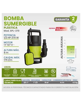 Bomba de agua sumergible Igoto 1/2 HP