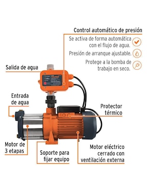 Bomba de agua multietapas Truper 1 HP
