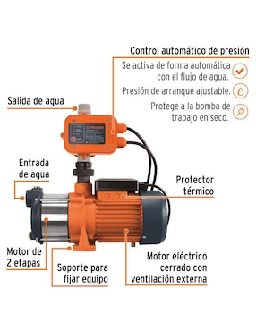 Bomba de agua multietapas Truper 1/2 HP