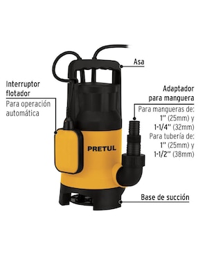 Bomba de agua sumergible Pretul 1 1/2 HP