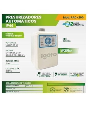 Bomba presurizadora Igoto de 110 - 220 V