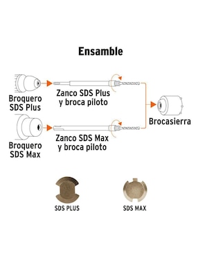 Juego brocas para concreto Truper con 9 piezas