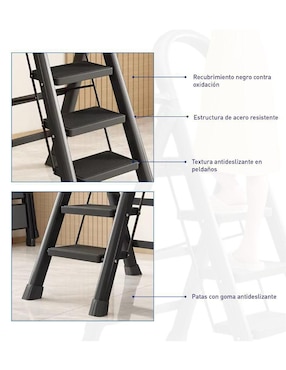 Escalera de tijera Bluelander de mezcla de materiales