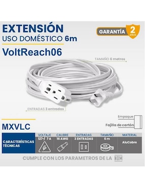 Extensión eléctrica Ventdepot 6 m