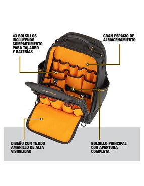 Mochila de herramientas Dewalt 30 compartimentos