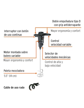 Mezcladora de pintura eléctrica Truper