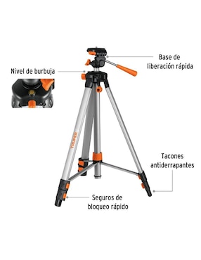 Tripié telescópico para láser Truper