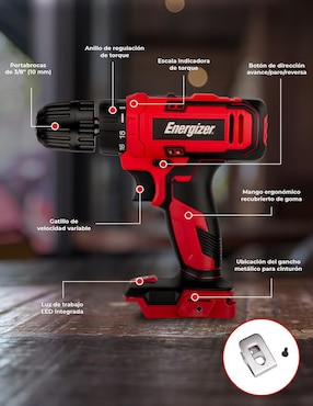 Taladro inalámbrico Energizer ezlcd38-cb2 de 20 V
