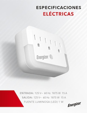 Multicontacto Energizer EN-TAP2 de 3 contactos