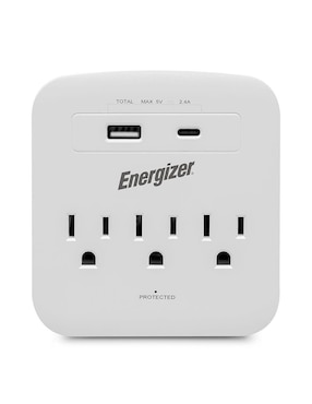 Multicontacto Energizer EN-TAP3 de 3 salidas y 2 puertos USB