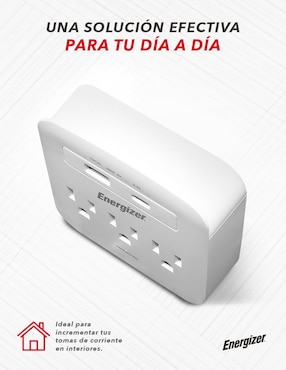 Multicontacto Energizer EN-TAP3 de 3 salidas y 2 puertos USB