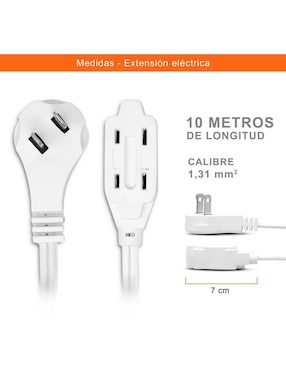 Extensión eléctrica black+decker 10 m