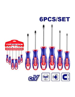 Set de desarmadores Emtop ESST0602 6 piezas