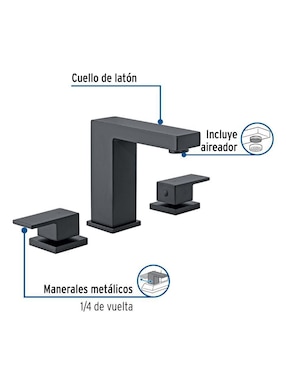Llave mezcladora para baño Foset Kubo