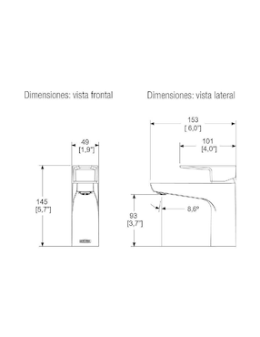 Monomando para baño Helvex