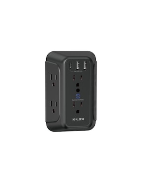 Multicontacto Kelek Mult-6-B1 de 6 contactos, 2 puertos usb y 1 puerto USB C