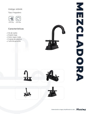 Llave mezcladora para baño Maxims