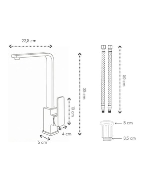 Llave mezcladora para cocina Brucke Akashi