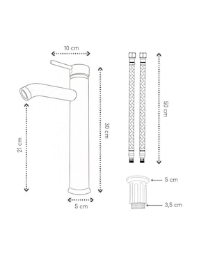 Llave mezcladora para baño Brucke Batei