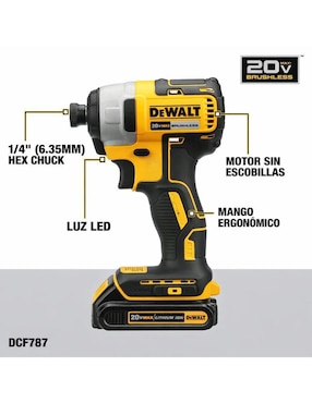 Taladro y atornillador inalámbrico Dewalt DCK277D2 de 18 V