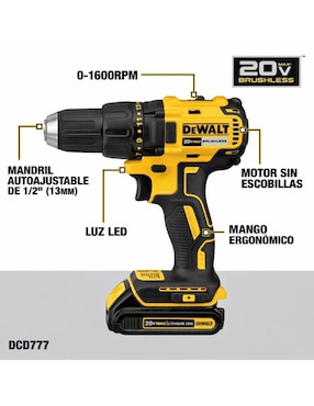 Taladro y atornillador inalámbrico Dewalt DCK277D2 de 18 V